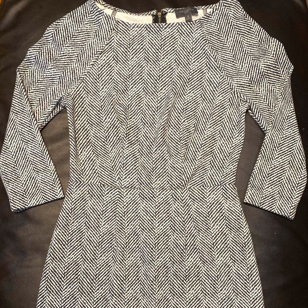 Black/White Mid-Length Dress